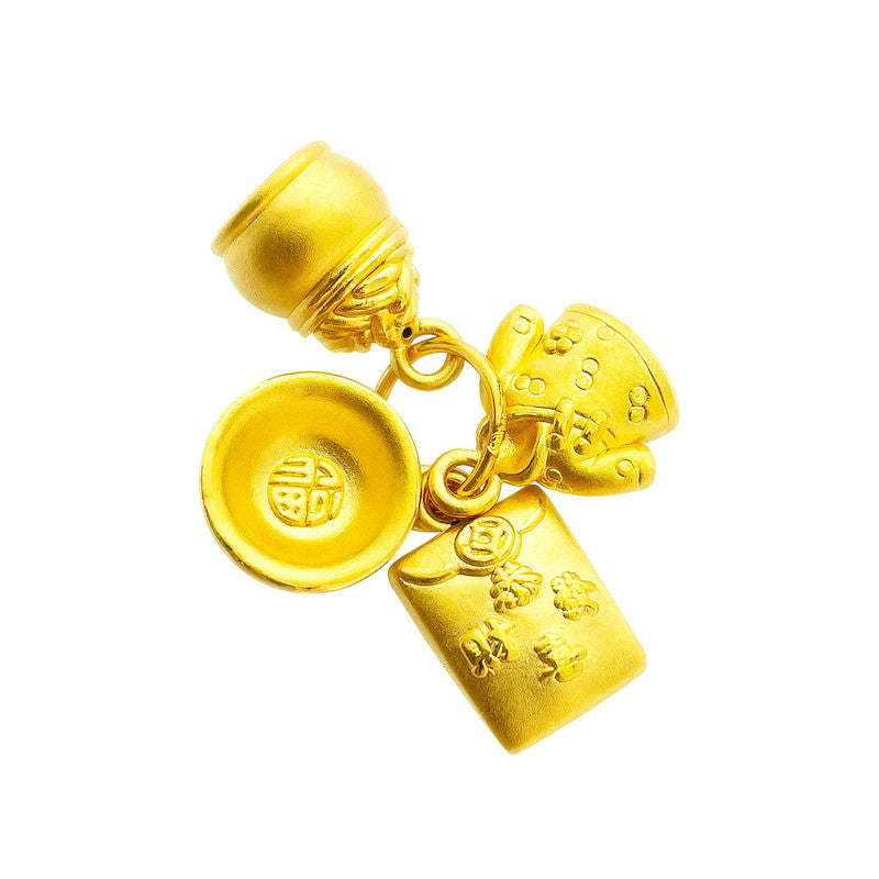 24K/ 999 Yellow Gold Abundance 丰衣足食 Pendant/ Charm