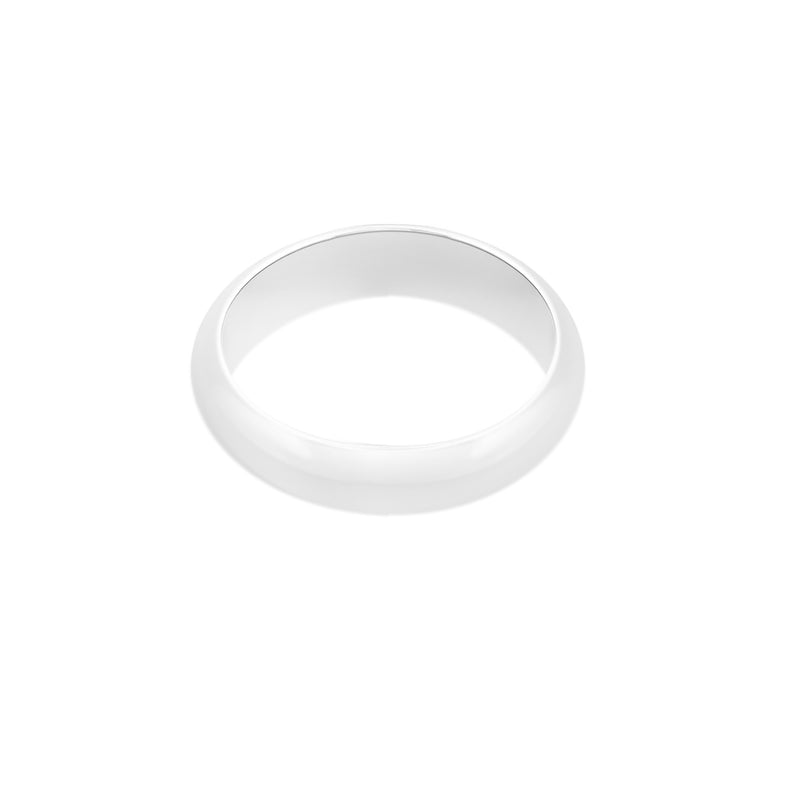 925 Sterling Silver White Gold Plated Plain Ring