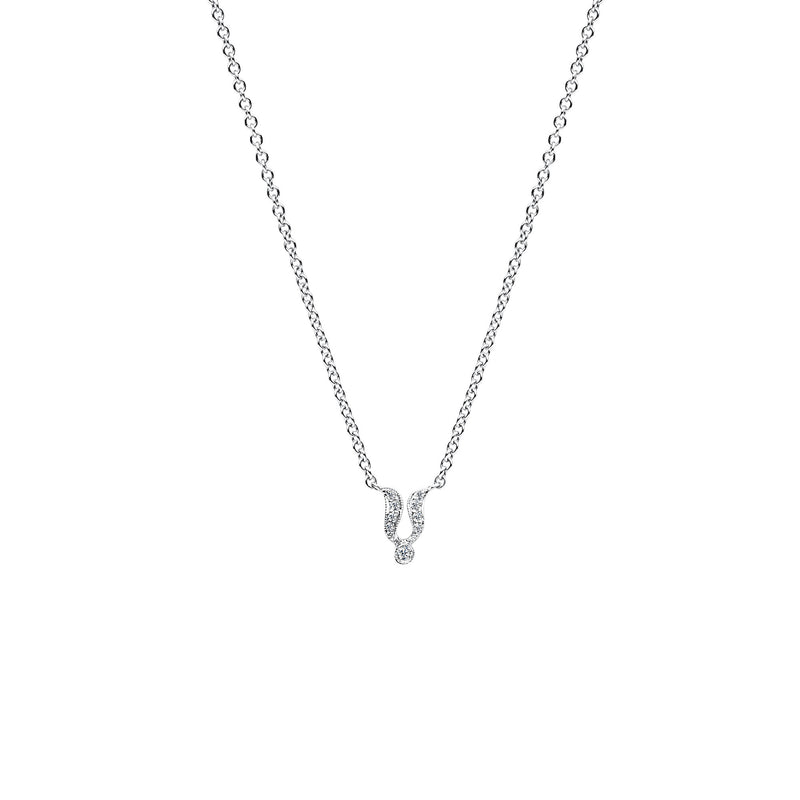18K/750 White Gold Two Way Coral Onyx Diamond Necklace