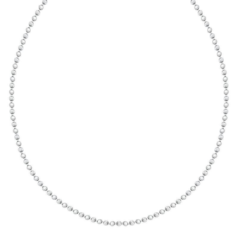 18K/ 750 White Gold Mix Beads Necklace