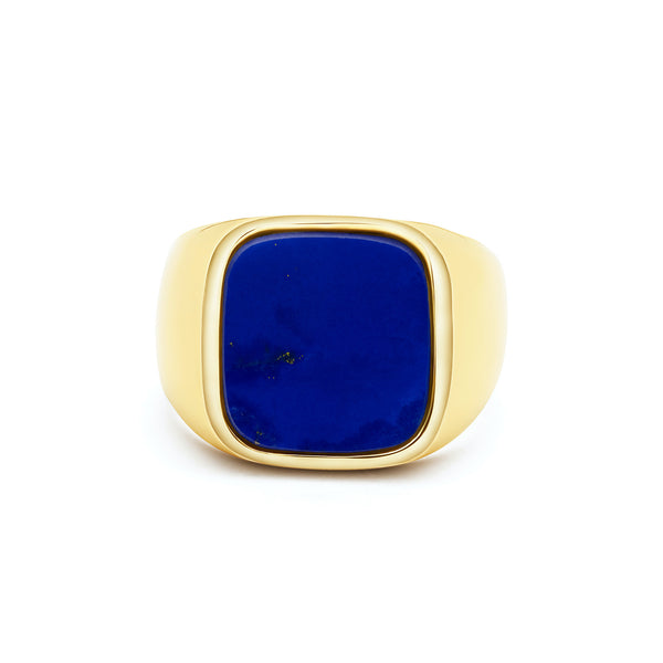 18K/750 Yellow Gold Lapis Lazuli Signet Ring