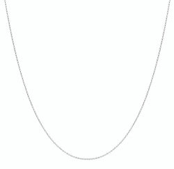 18K/750 White Gold Plain Bead Necklace