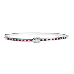 18K/750 Gold Forever Love Ruby Diamond Oval Bangle