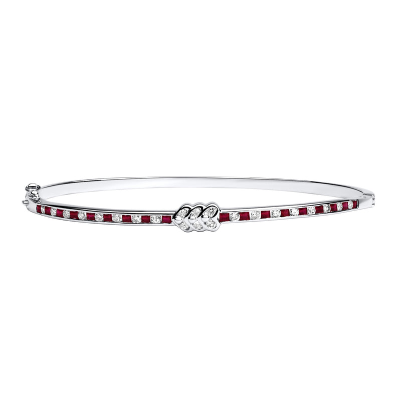 18K/750 Gold Forever Love Ruby Diamond Oval Bangle