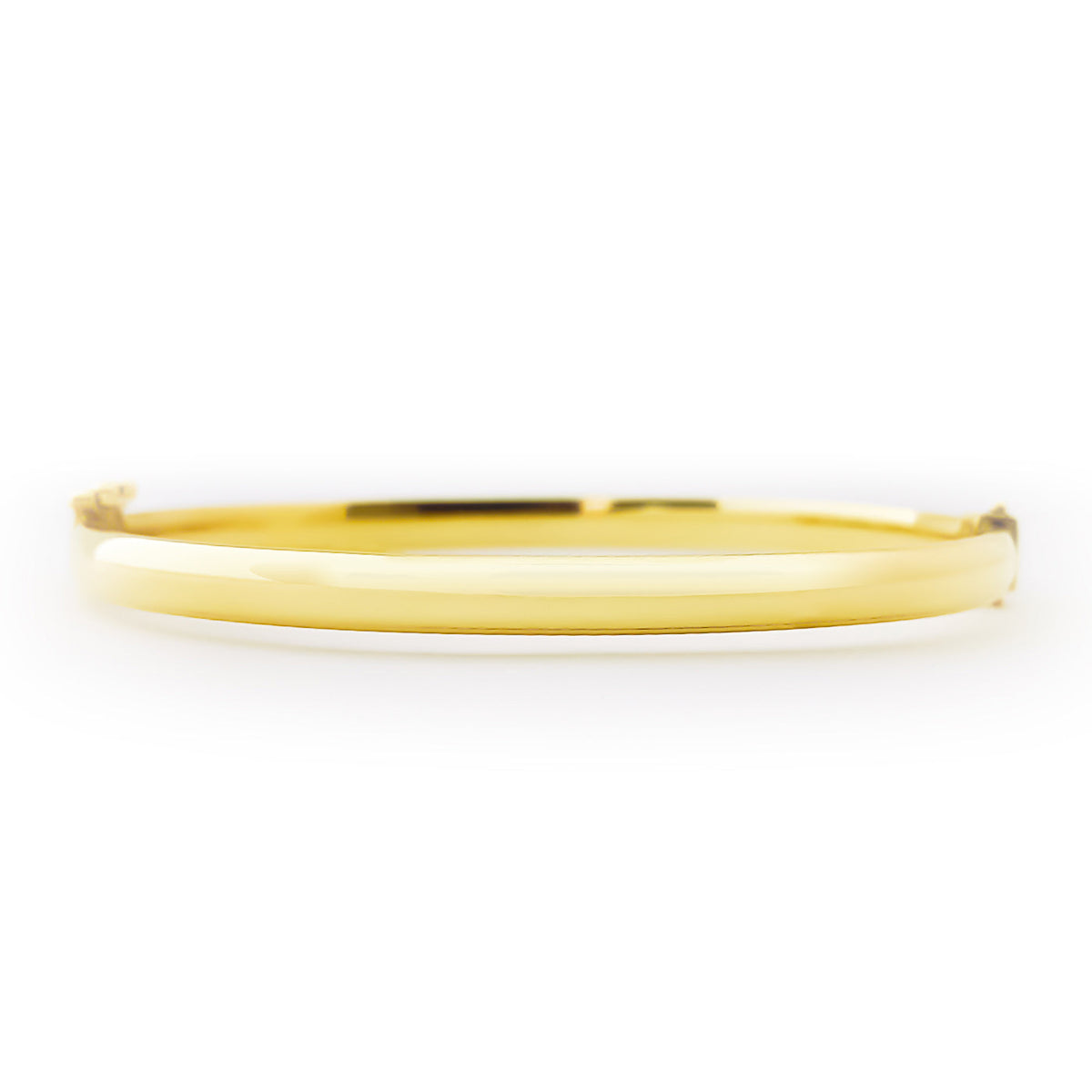 18K (750) Yellow Gold Unisex Two Tone Oval Shaped X Hinged Bangle