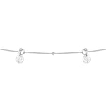 18K (750) White Gold Ladies/ Women Double C Charm Anklet