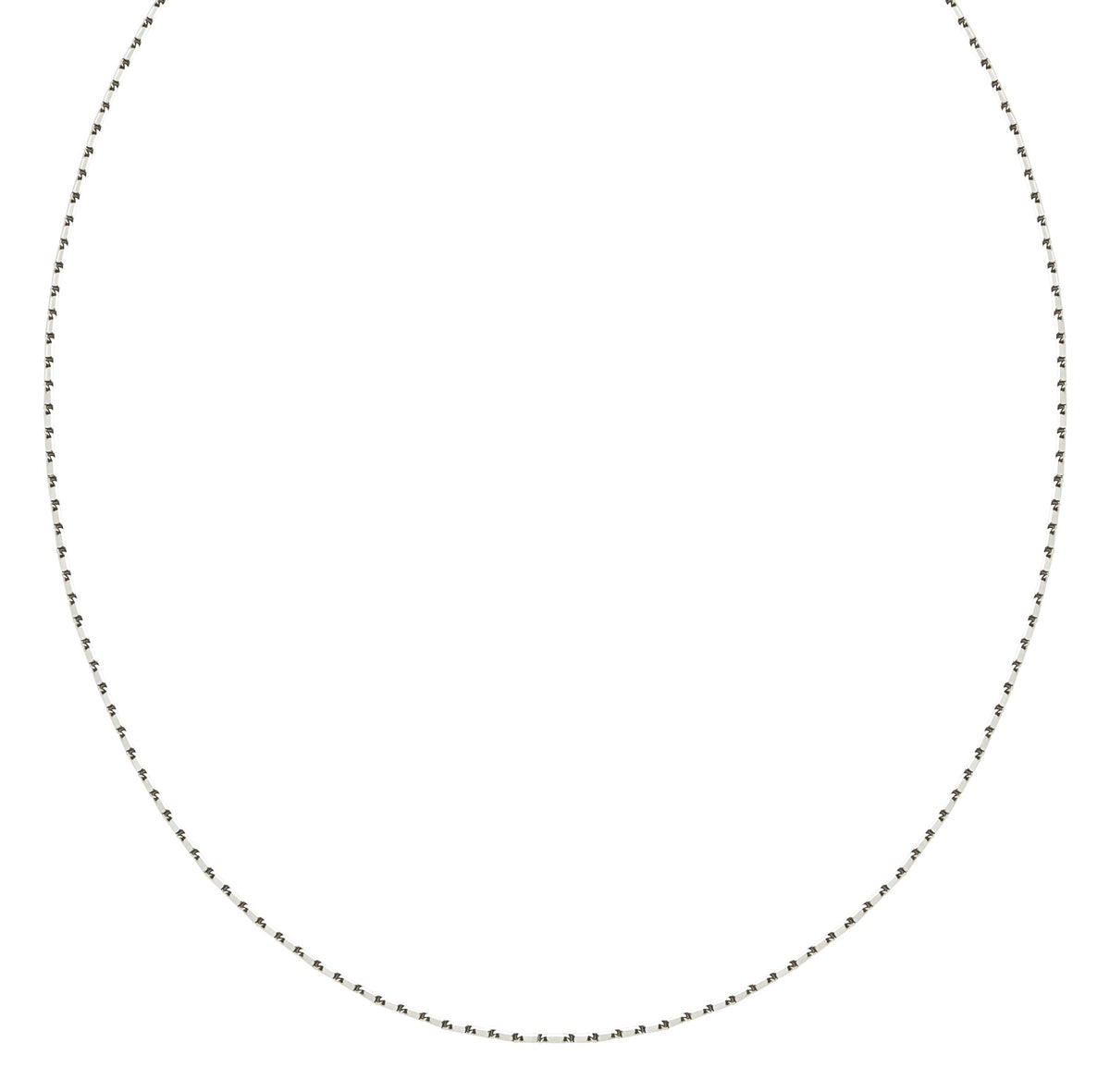 18K (750) White Gold Ladies/ Women/ Kids Flat Link Necklace 