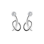 18K/ 750 White Gold Knot Diamond Earrings