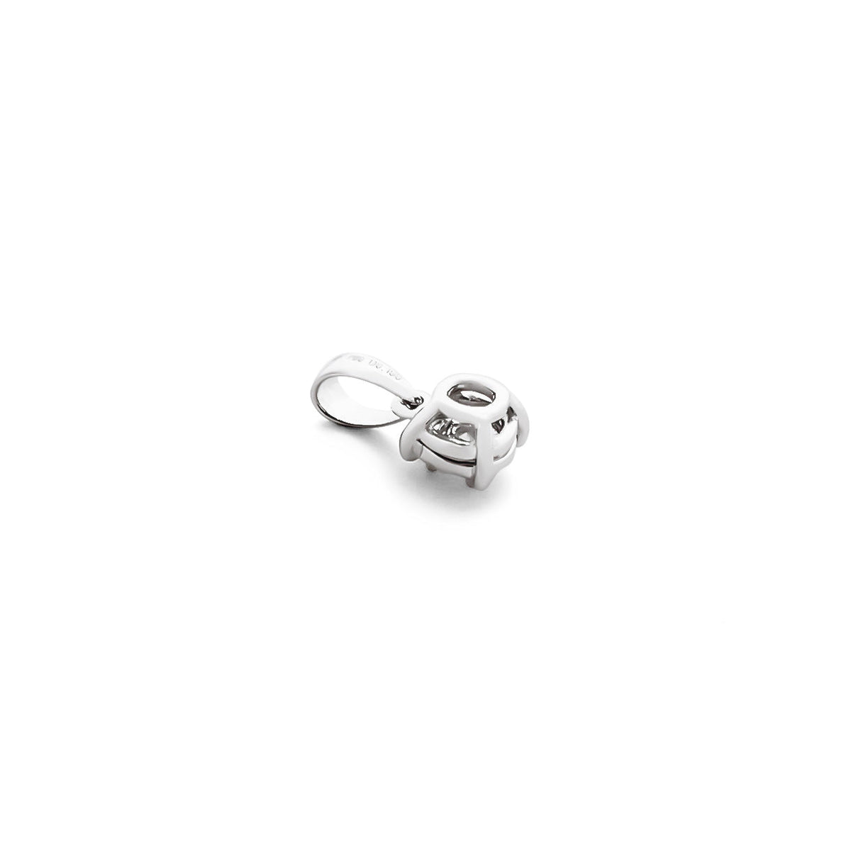 18K/ 750 White Gold Everyday Wear Solitaire Diamond Pendant
