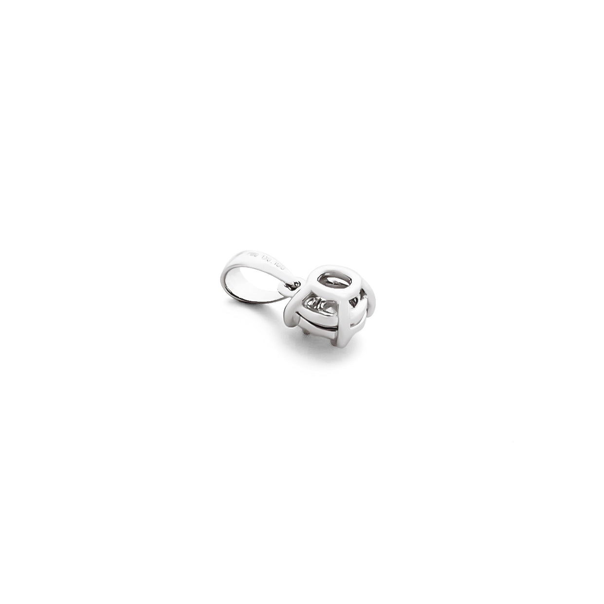 18K/ 750 White Gold Everyday Wear Solitaire Diamond Pendant