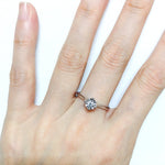 18K (750) White Gold Ladies/ Women Everyday Wear Solitaire Diamond Ring