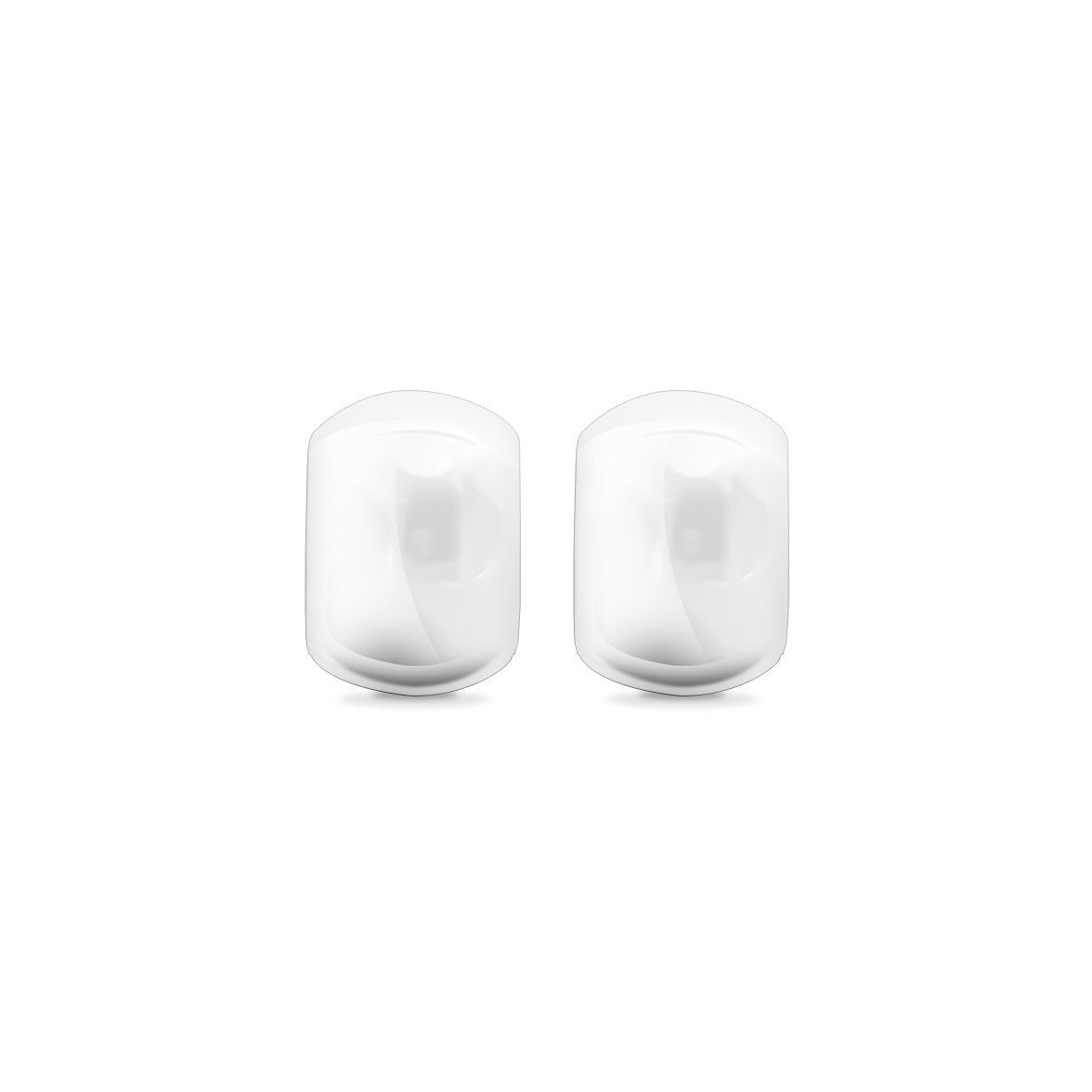 18K/ 750 White Gold Dome Hoop Earrings