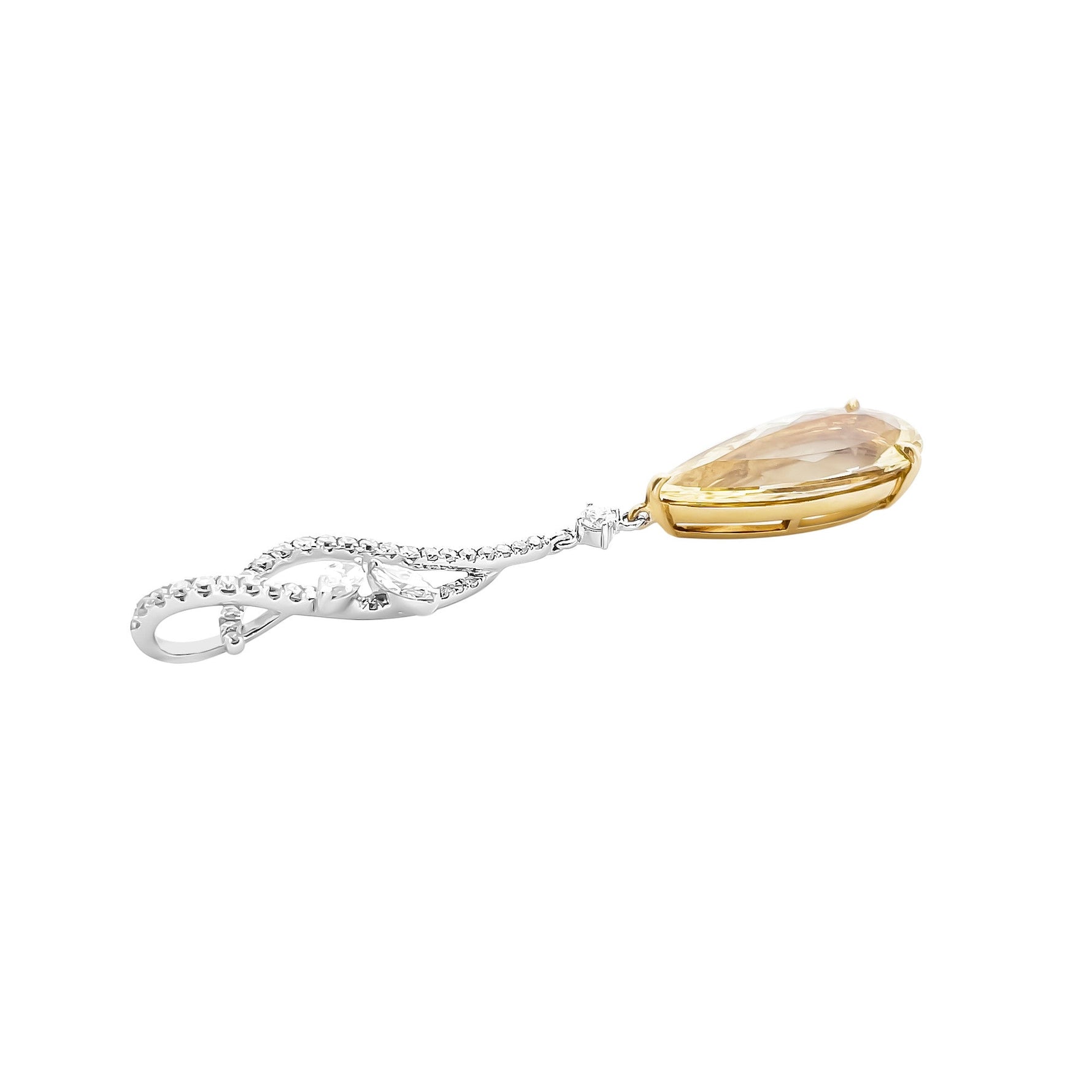 18K/ 750 Gold Yellow Beryl Diamond Pendant