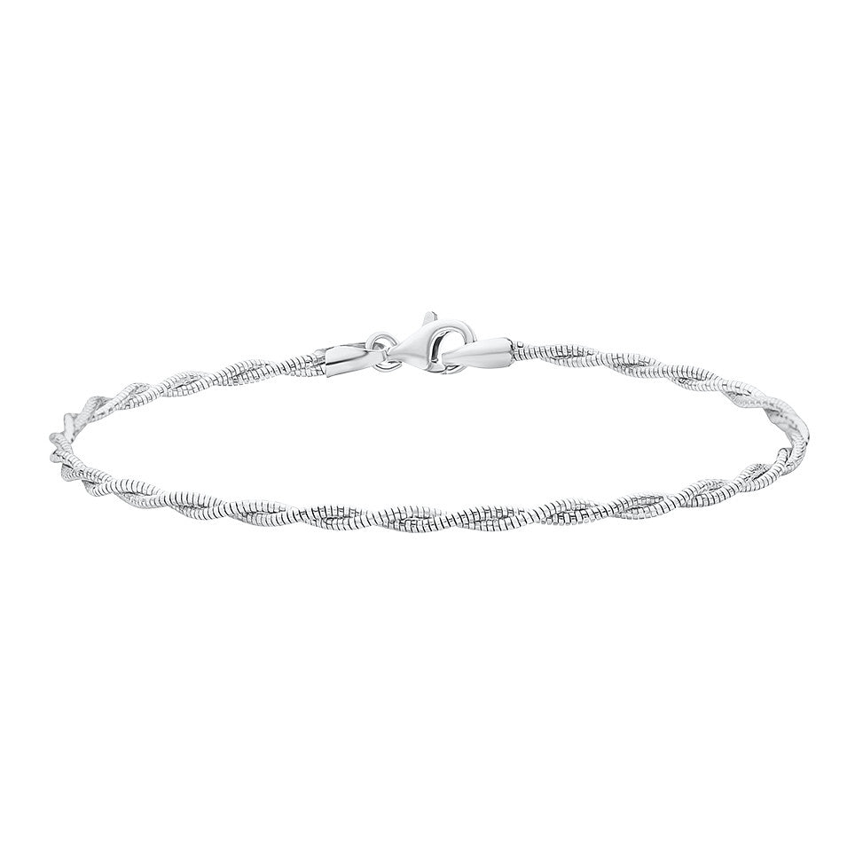 18K/750 White Gold Soft Braided Bangle