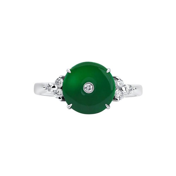 18K/750 White Gold Eternal Jade Diamond Ring