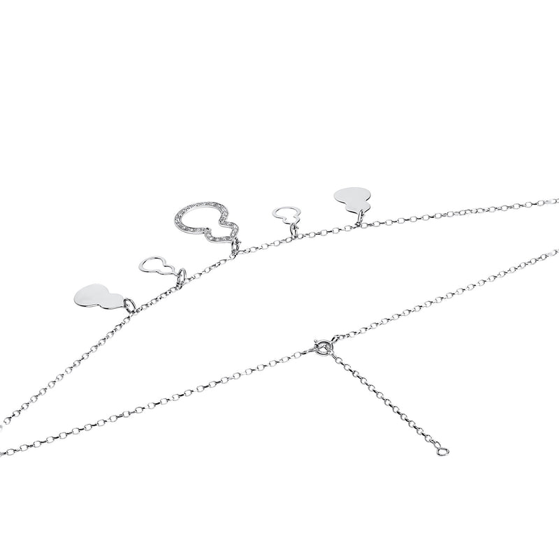 FAR EAST 18K/750 White Gold Gourd Diamond Necklace