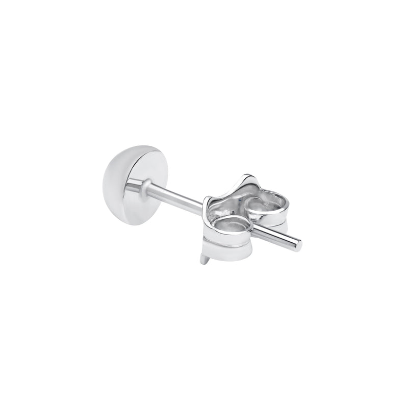 18K/750 White Gold Half Circle Bead Earrings