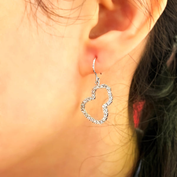 18K/750 White Gold Gourd Diamond Dangle Earrings