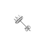White Gold Four Prong Dome Earrings Settings +-4mm
