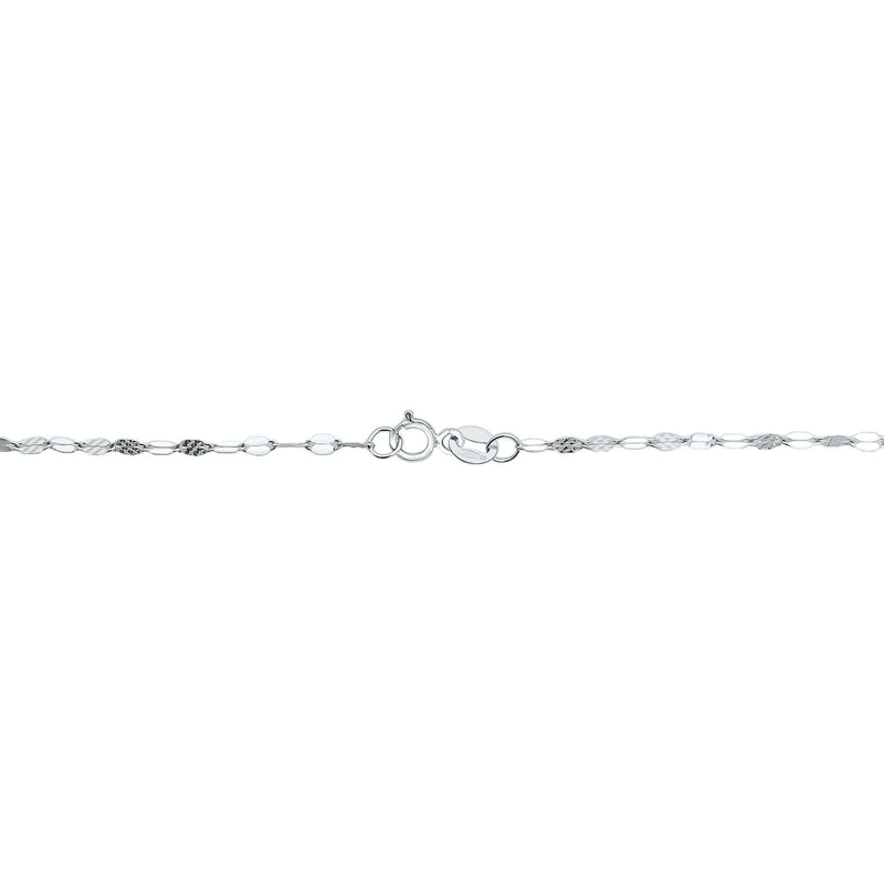 18K/750 White Gold Sparkle Mirror Necklace