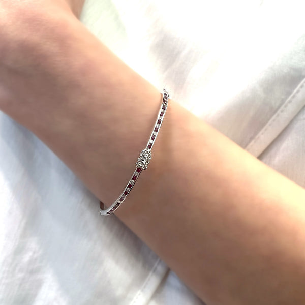 18K/750 Gold Forever Love Ruby Diamond Oval Bangle
