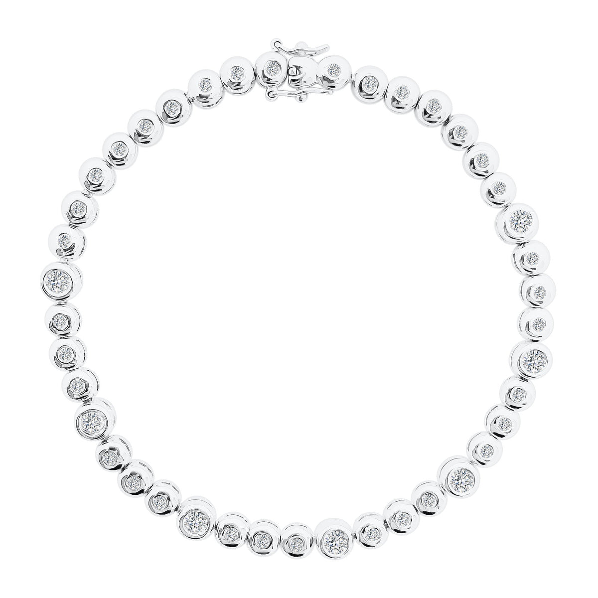 21K/ 850 Gold Diamond Bezel Set Tennis Bracelet