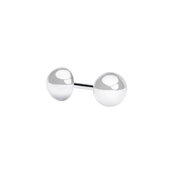 18K/750 White Gold Half Circle Bead Earrings