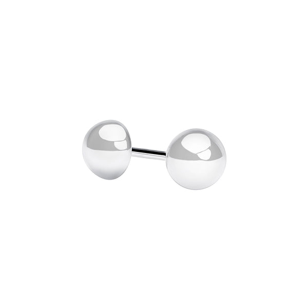 18K/750 White Gold Half Circle Bead Earrings