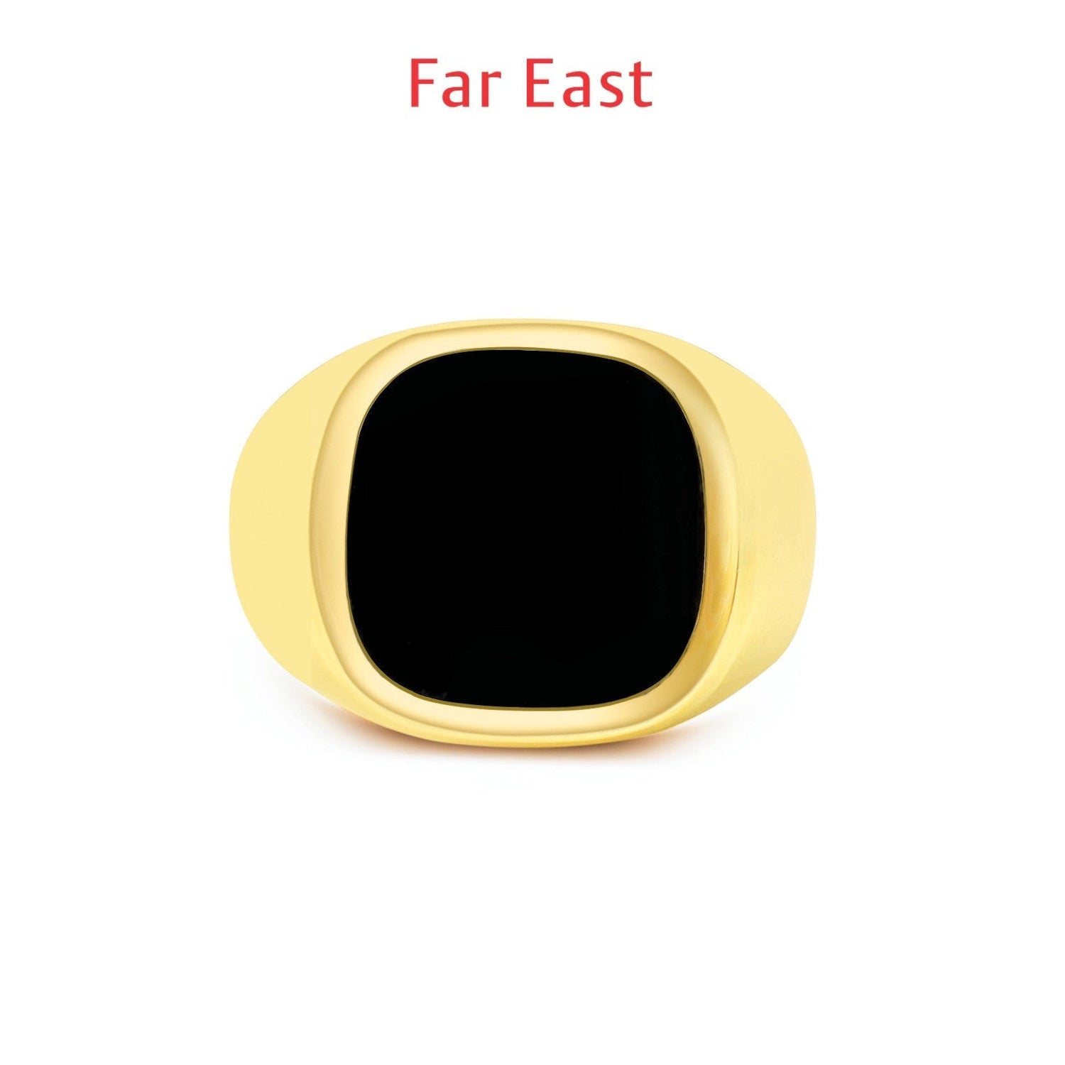 9K/375 Yellow Gold Onyx Signet Ring