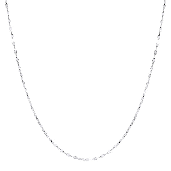 FAR EAST 18K/750 White Gold Flat Mirror Necklace