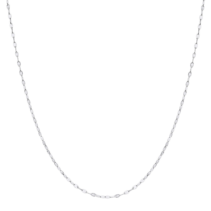 FAR EAST 18K/750 White Gold Flat Mirror Necklace