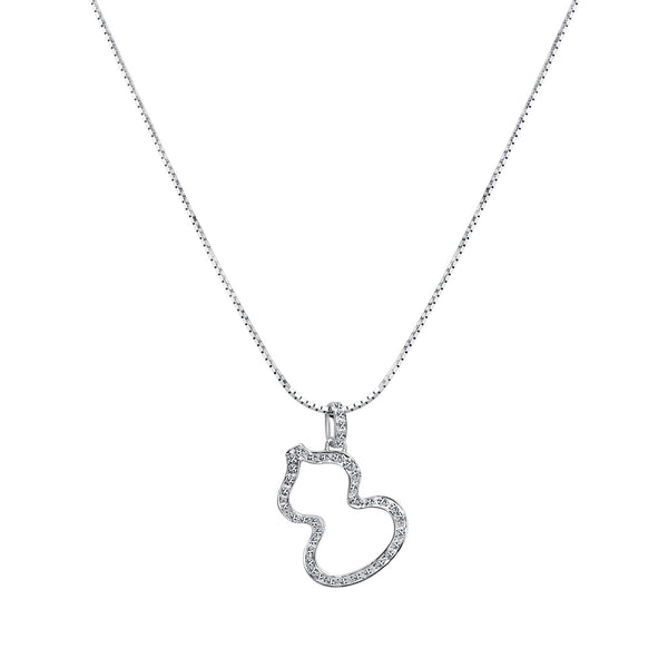 18K/750 White Gold Gourd Diamond Pendant