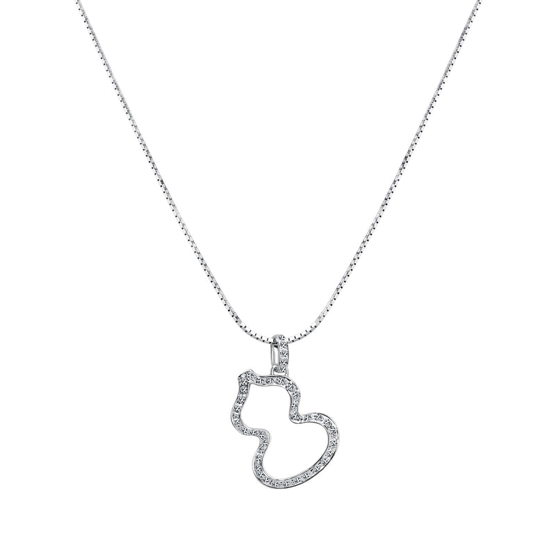 18K/750 White Gold Gourd Diamond Pendant