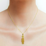 22K/ 916 Yellow Gold Two Tone Auspicious Ruyi Abacus Pendant