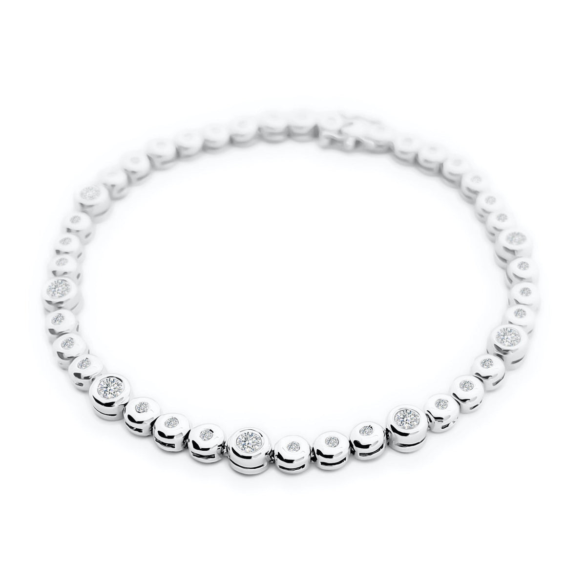 21K/ 850 Gold Diamond Bezel Set Tennis Bracelet