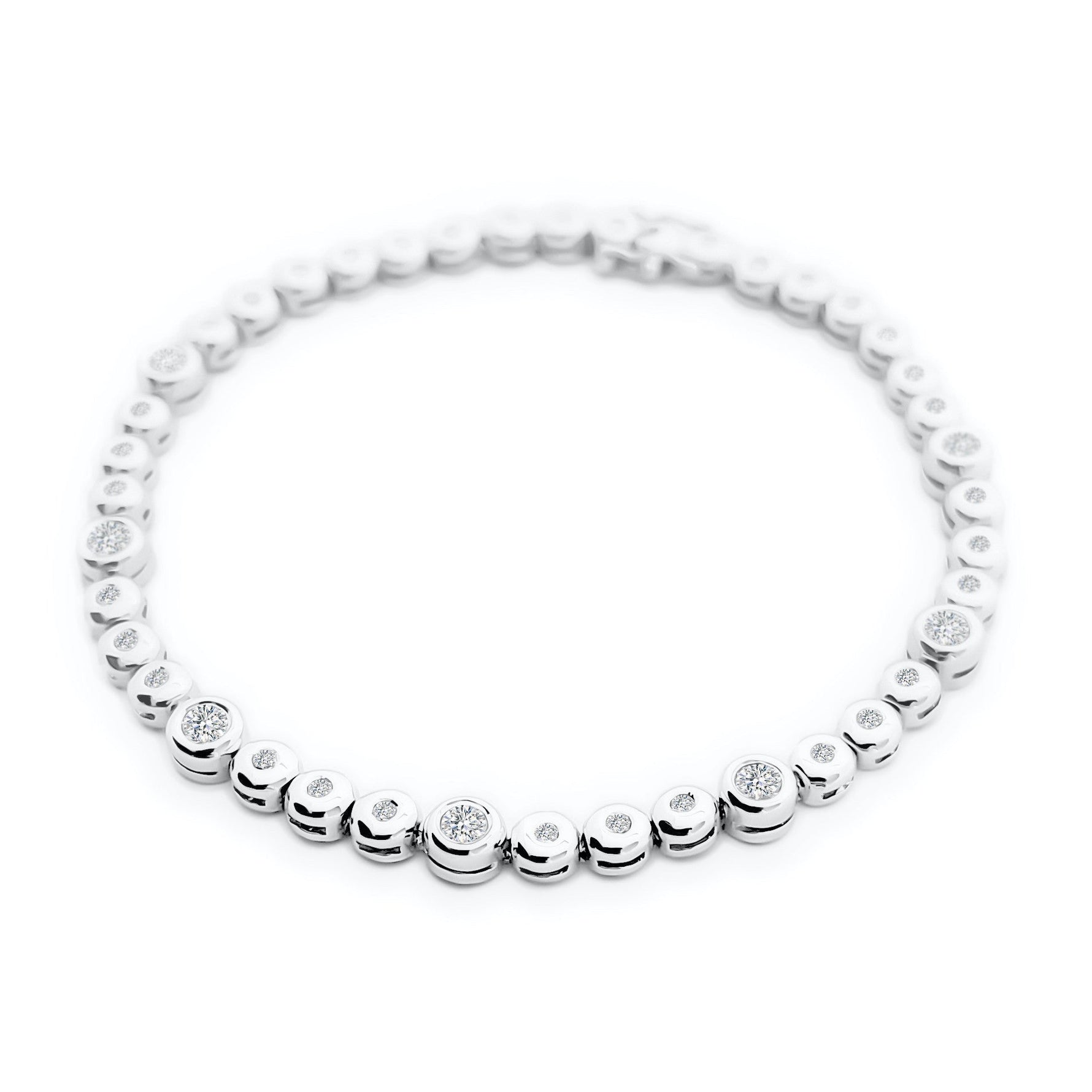 21K/ 850 Gold Diamond Bezel Set Tennis Bracelet