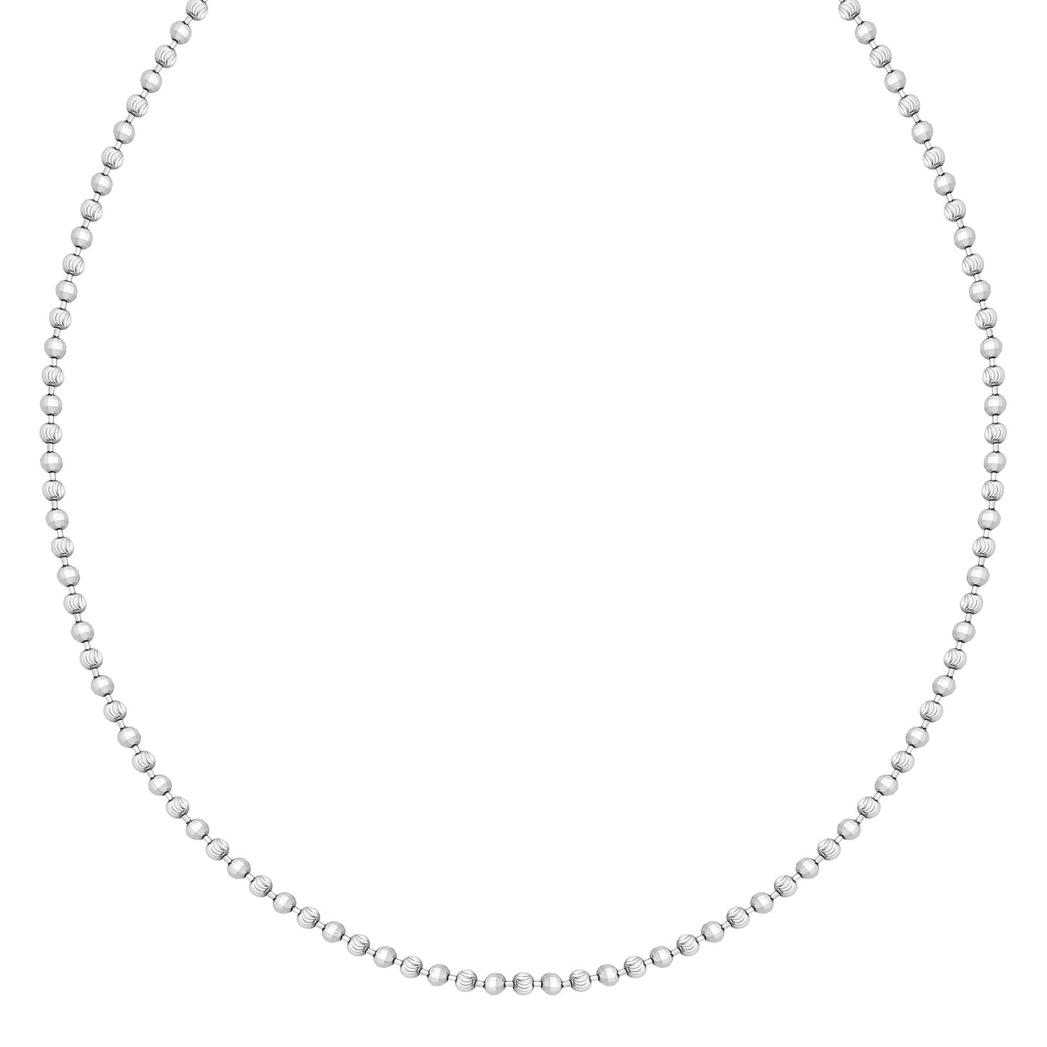 18K/ 750 White Gold Mix Beads Necklace