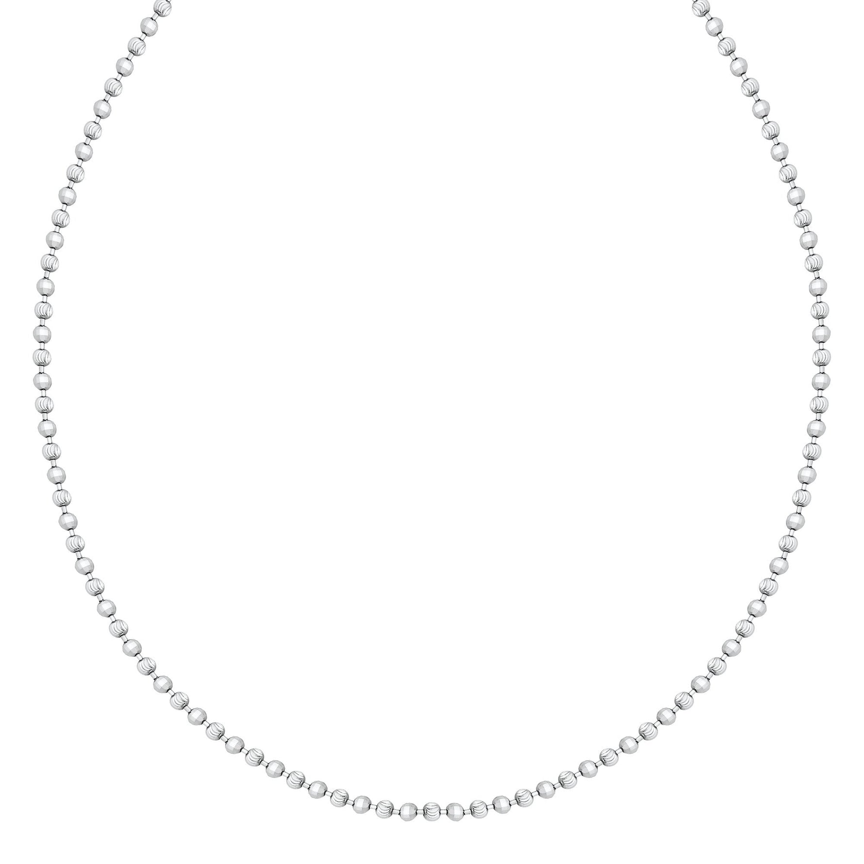 18K/ 750 White Gold Mix Beads Necklace