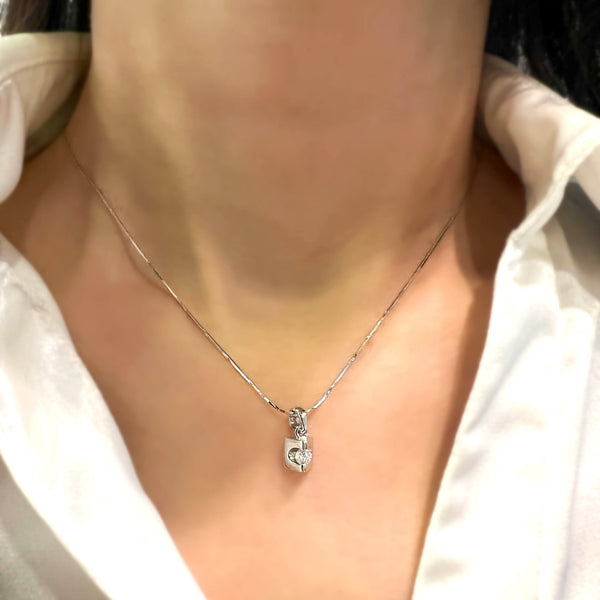 18K/750 White Gold Twisted Snake Necklace 450mm