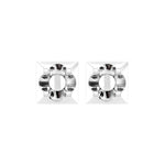 White Gold Square Earrings Settings +-4mm