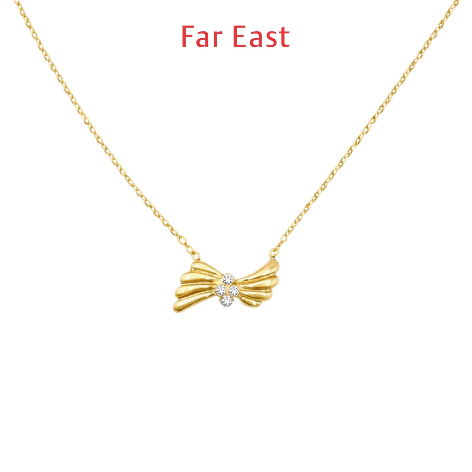 [Special] 18K/750 Yellow Gold Wings Diamond Necklace