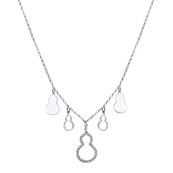 FAR EAST 18K/750 White Gold Gourd Diamond Necklace