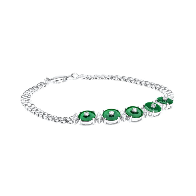 18K/750 White Gold Eternal Jade Diamond Bracelet