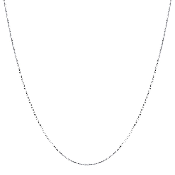 18K/750 White Gold Box Necklace 400mm