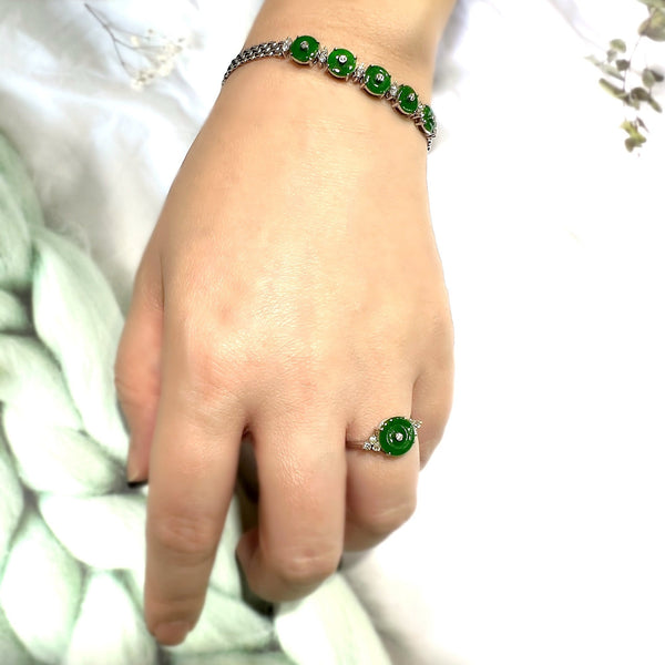 18K/750 White Gold Eternal Jade Diamond Ring