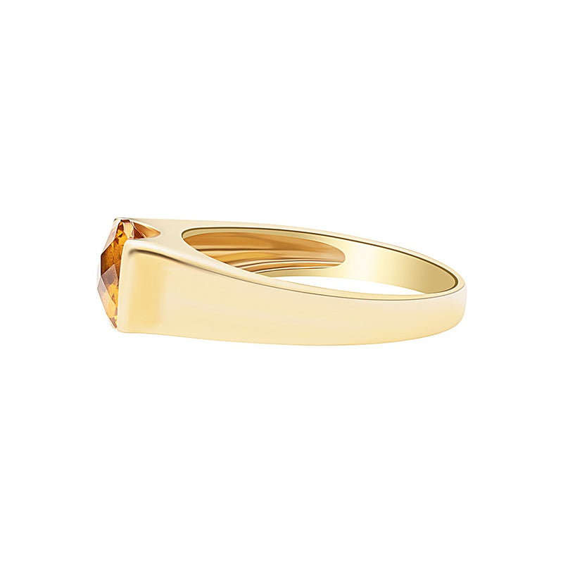 18K/750 Yellow Gold Pure Cushion Citrine Ring