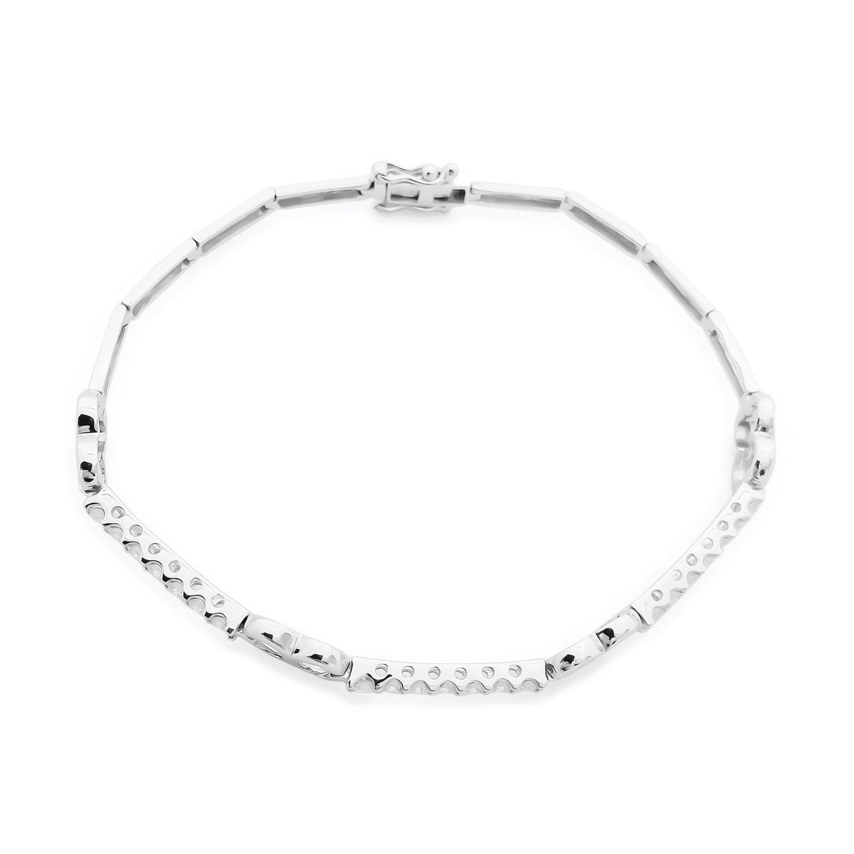 18K/ 750 White Gold Infinity Diamond Bracelet