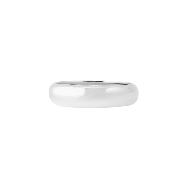 925 Sterling Silver White Gold Plated Plain Ring