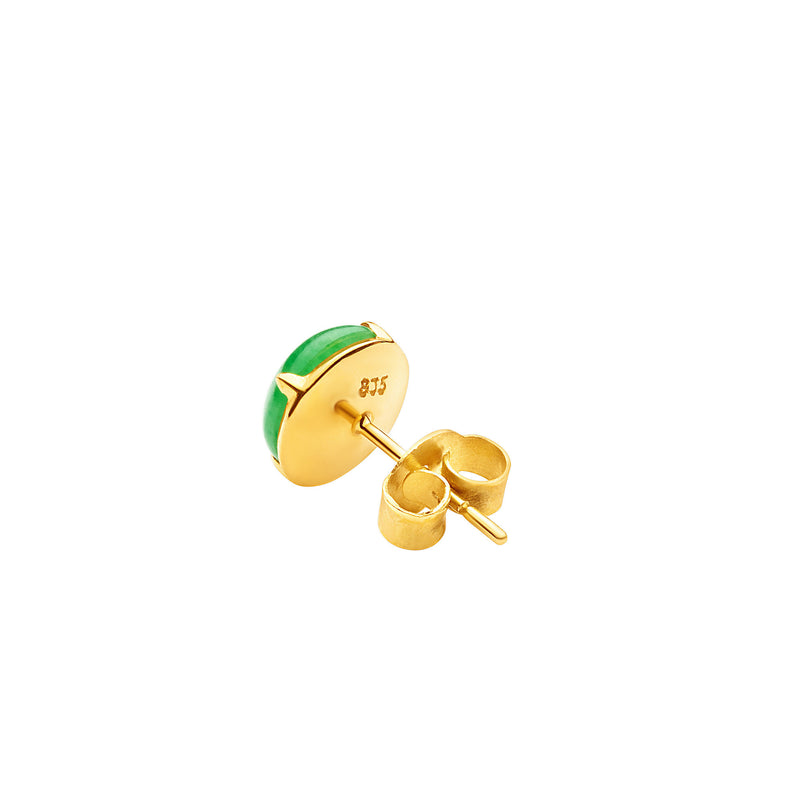20K/ 835 Yellow Gold Classic Jade Earrings