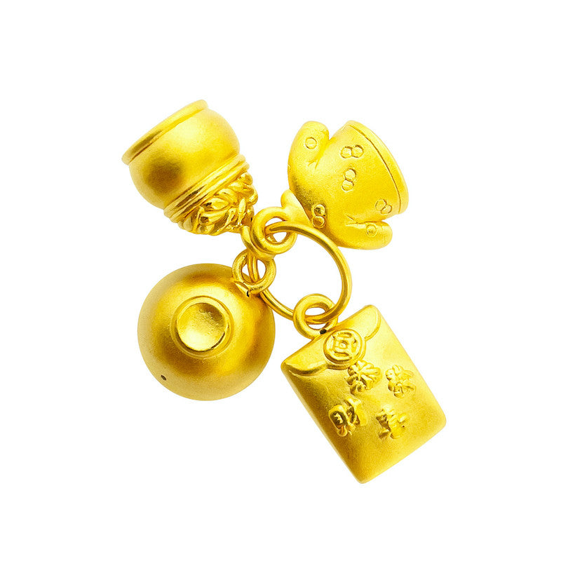 24K/ 999 Yellow Gold Abundance 丰衣足食 Pendant/ Charm